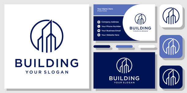 Building Apartment Residential City Town Real Estate Modern Logo Design with Business Card Template Building Apartment Residential City Town Real Estate Modern Logo Design with Business Card Template roofing business card stock illustrations