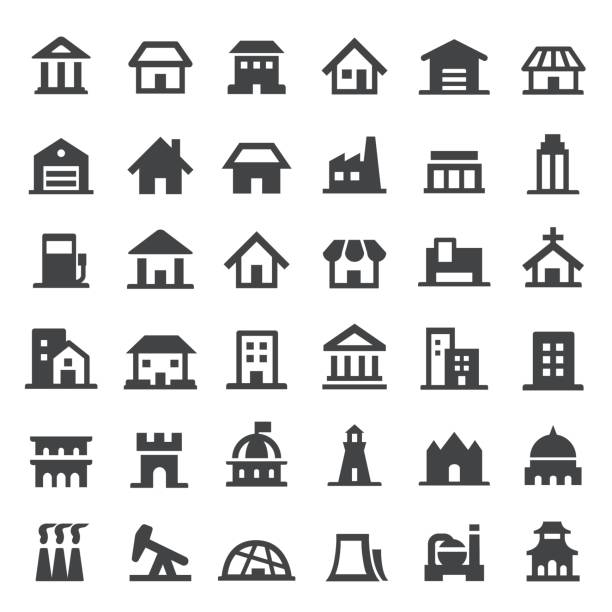 Building Icon - Big Series Building Icons house symbols stock illustrations