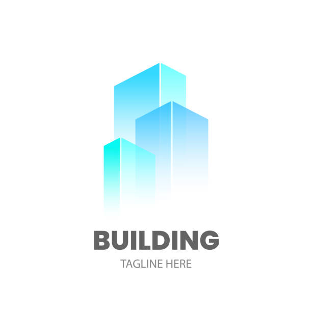 Building logo template. Abstract skyscrapers on white. vector art illustration