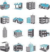 Vector illustration of the 3d buildings.