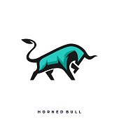 Bull Colorful Illustration Vector Template. Suitable for Creative Industry, Multimedia, entertainment, Educations, Shop, and any related business.