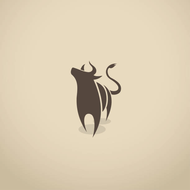 Bull icon - vector illustration Bull icon brown cow stock illustrations
