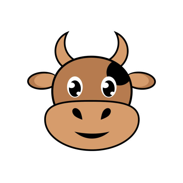 Bull or cow icon isolated on white background. Vector illustration Bull or cow icon isolated on white background. Vector illustration. brown cow stock illustrations