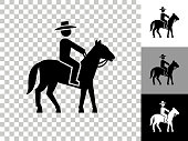 istock Bull Riders Icon on Checkerboard Transparent Background 1263003147