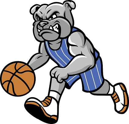 vector of bulldog basketball mascot vector