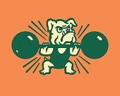 istock Bulldog Lifting Weights 1328206784