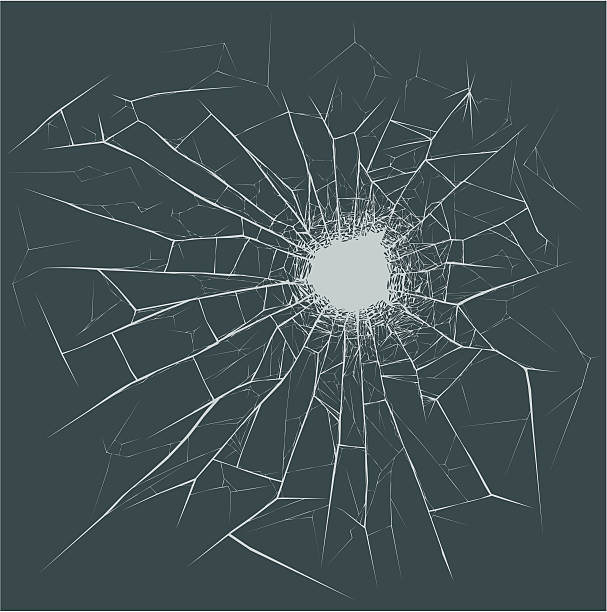 Bullet Hole on the glass Bullet Hole on the glass destruction stock illustrations