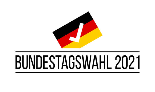 BundestagWahl 2021 - german federal election 2021, vector banner or sticker BundestagWahl 2021 - german federal election 2021, vector banner or sticker chancellor stock illustrations