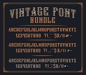 istock Bundle of vintage decorative fonts 1302612765