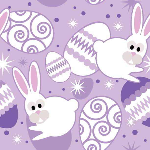 Bunny and Easter egg bg vector art illustration