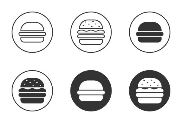 stockillustraties, clipart, cartoons en iconen met burger icon. hamburger logo. fast food symbol. vector illustration. - bewust png