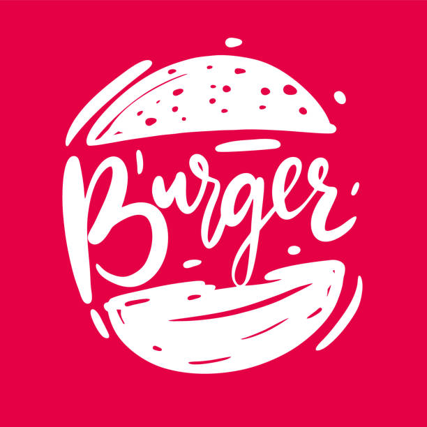 burger kroki el çizilmiş vektör illüstrasyon izole. - burger stock illustrations