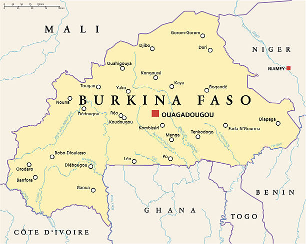 illustrations, cliparts, dessins animés et icônes de carte politique du burkina faso - burkina faso