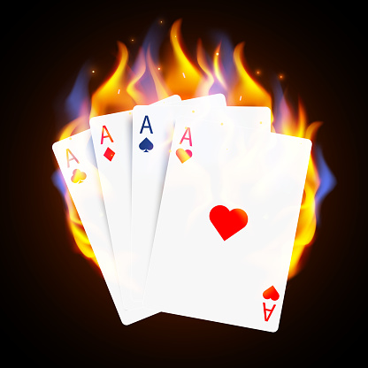 Burning Casino Poker Cards Online Casino And Flaming Gambling Concept Stock  Illustration - Download Image Now - iStock