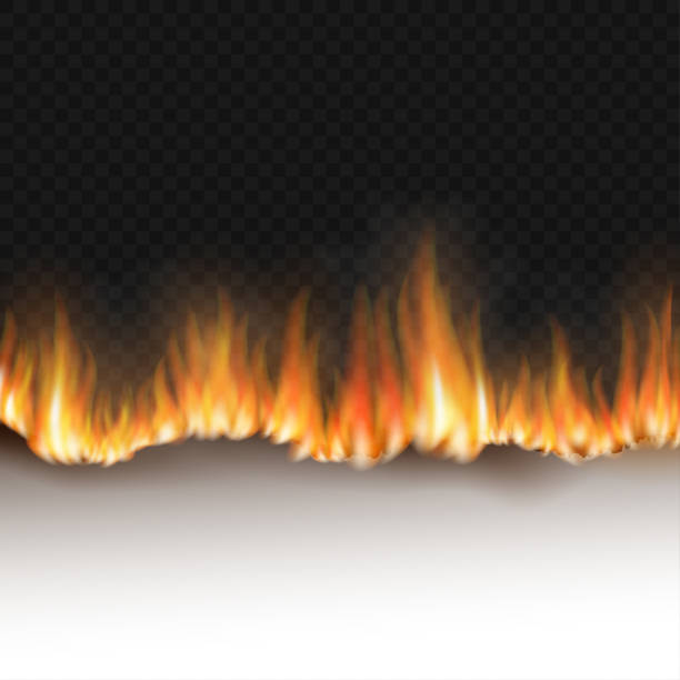 ilustrações de stock, clip art, desenhos animados e ícones de burning white sheet of paper isolated on a black background - incêndio fumo