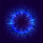 Burst color vector background. Dot liquid flow 3d design illustration. Geometric dynamic particles explosion concept.