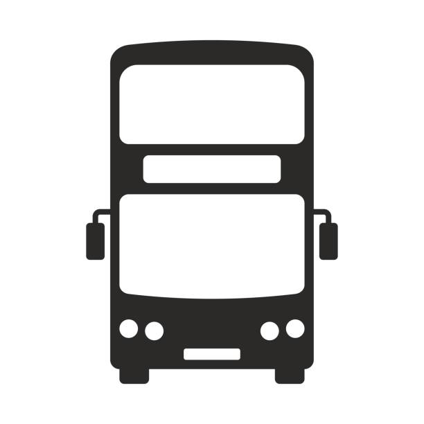 Bus icon. Double decker bus. Two floor bus. Travel. Tourism. Vector icon isolated on white background. double decker bus stock illustrations