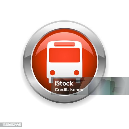 istock Bus Station Glossy Icon 1318683445