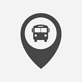 istock bus stop / bus station location marker icon 1136216828