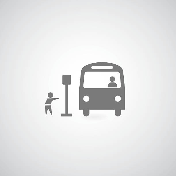 Bus symbol Bus symbol on gray background businessman borders stock illustrations
