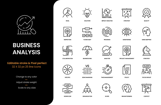 Business Analysis Line Icons
