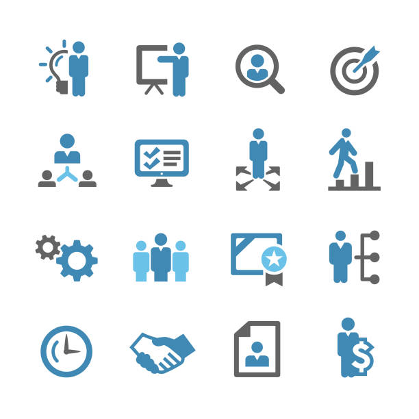 Business and Management Icons - Conc Series View All: blue icons stock illustrations