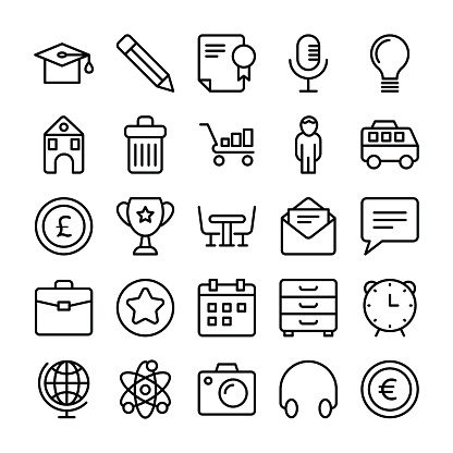 Business and Office Line Vector Icons 4