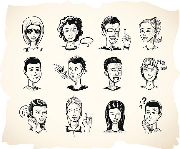 Business and People Avatars Variety of business people avatars. Mix and match gestures. avatar drawings stock illustrations