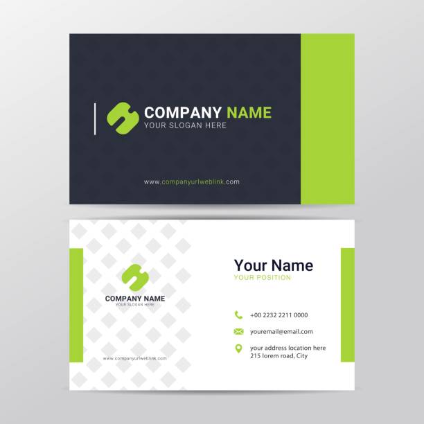 Business card design template with modern and clean style Business card design template with modern and clean style business card stock illustrations