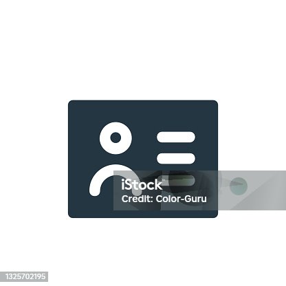 istock business card icon. Glyph business card icon for website design and mobile, app development, print. business card icon from filled business and management collection isolated on white background.. 1325702195