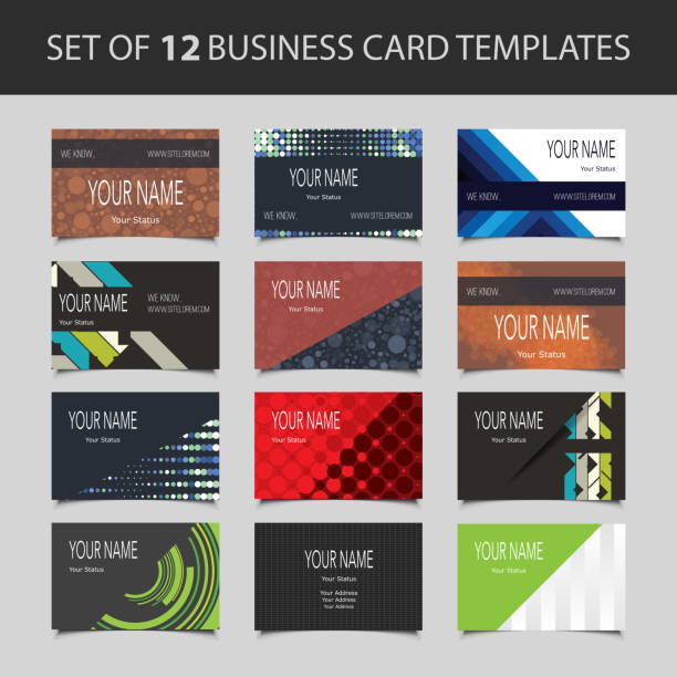 Business Card Set Modern & Retro Style Business Cards Collection, Design Templates in Editable Vector Format business cards and stationery stock illustrations