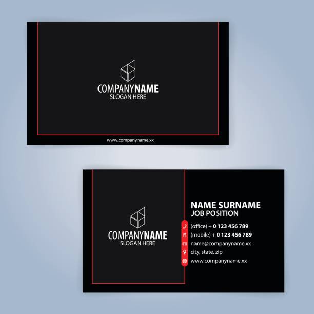 Business card template. Red and Black, Illustration Vector10 Business card template. Red and Black, Illustration Vector10 business card design stock illustrations