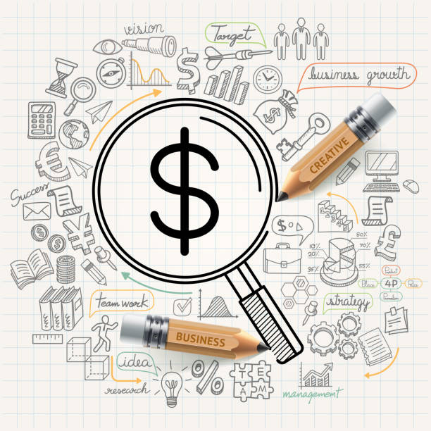 Business concept doodles icons set. Business concept doodles icons set.  business drawings stock illustrations