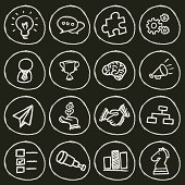 Vector File of Doodle Business Concept Icon Set