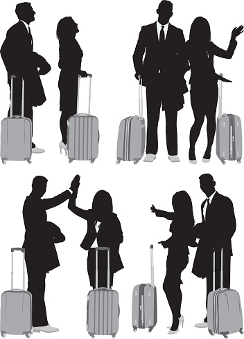 Business couple in various actionshttp://www.twodozendesign.info/i/1.png vector