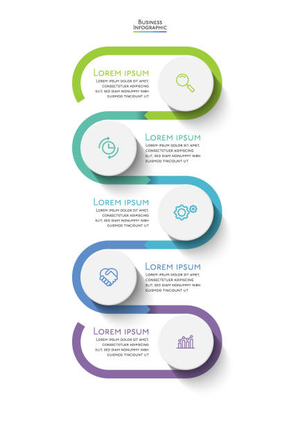 business data visualization. timeline infographic icons designed for abstract background template - 垂直構圖 幅插畫檔、美工圖案、卡通及圖標