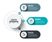 Business data visualization. Process chart. Abstract elements of graph, diagram with 3 steps, options, parts or processes. Vector business template for presentation. Creative concept for infographic.