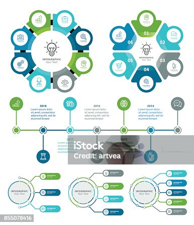 istock Business diagrams with steps and timeline 855078416
