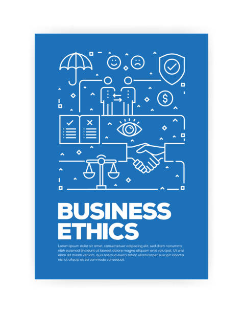ilustrações de stock, clip art, desenhos animados e ícones de business ethics concept line style cover design for annual report, flyer, brochure. - social responsibility