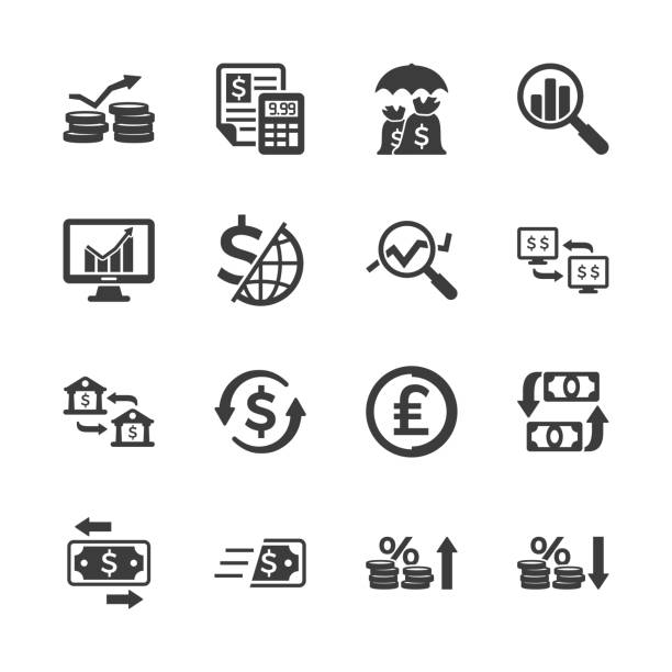 ilustraciones, imágenes clip art, dibujos animados e iconos de stock de negocios y finanzas iconos - inflation