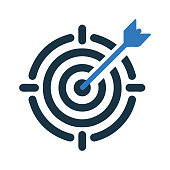 istock Business goal, dart board, target icon 1249867330