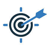 istock Business goal or target icon, dart board 1248727282