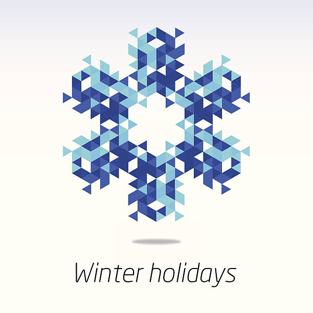 Business greeting christmas and New year card. Abstract triangle snowflake. Winter season 2014 kaleidoscope stock illustrations