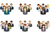 Business group icon set.