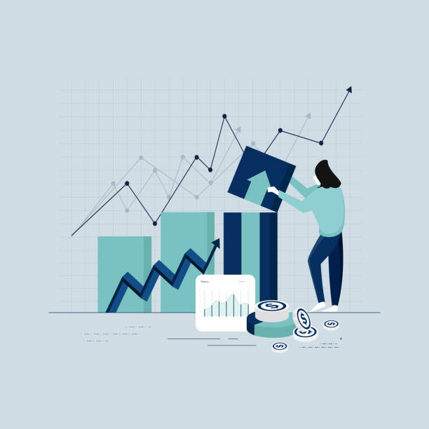 비즈니스 성장 개념 - 인플레이션 stock illustrations