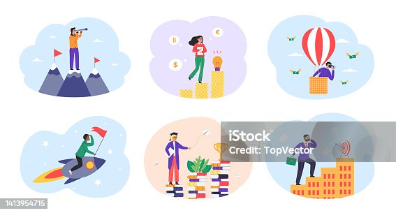 istock Business growth. Goals, motivation and collaboration, achievement and coaching, enterprise cooperation 1413954715