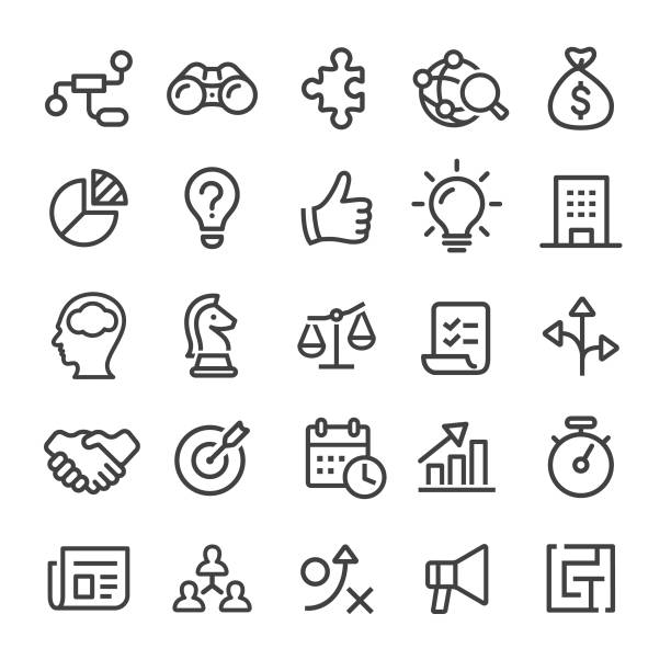 Business Icons - Smart Line Series Business, marketing, strategy, solution, maze symbols stock illustrations