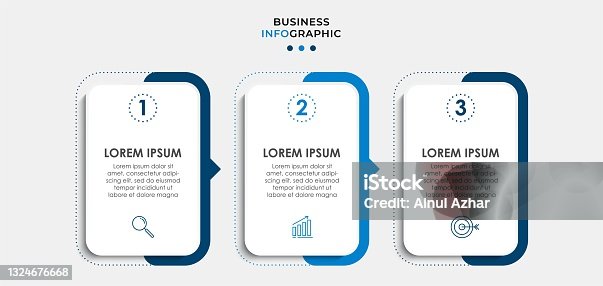 istock Business Infographic design template Vector with icons and 3 three options or steps. Can be used for process diagram, presentations, workflow layout, banner, flow chart, info graph 1324676668