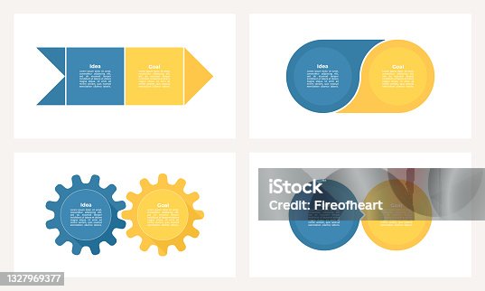 istock Business infographic template. Process with 2 steps, options, sections. Vector chart. 1327969377