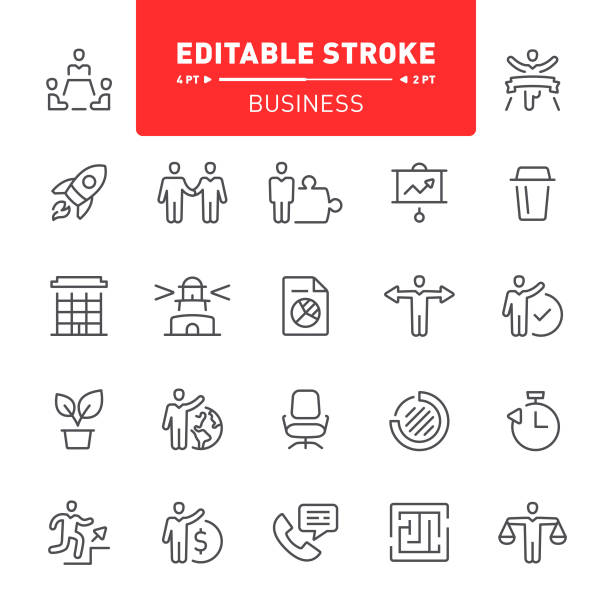 Business Iocns Business, career, team building, teamwork, office, organization, icon, icon set, outline, editable stroke maze symbols stock illustrations
